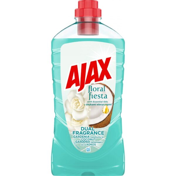 Ajax Floral Fiesta Dual Fragrance Gardenia & Coconut univerzálny čistiaci prostriedok, gardénia a kokos 1l